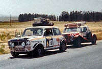 Busby the Mini and the Magenta kit car trying to reach Madras before the boat leaves